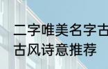 二字唯美名字古风诗意 二字唯美名字古风诗意推荐