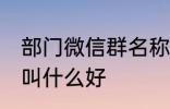 部门微信群名称大全 部门微信群名称叫什么好