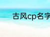 古风cp名字 好听的古风cp名字